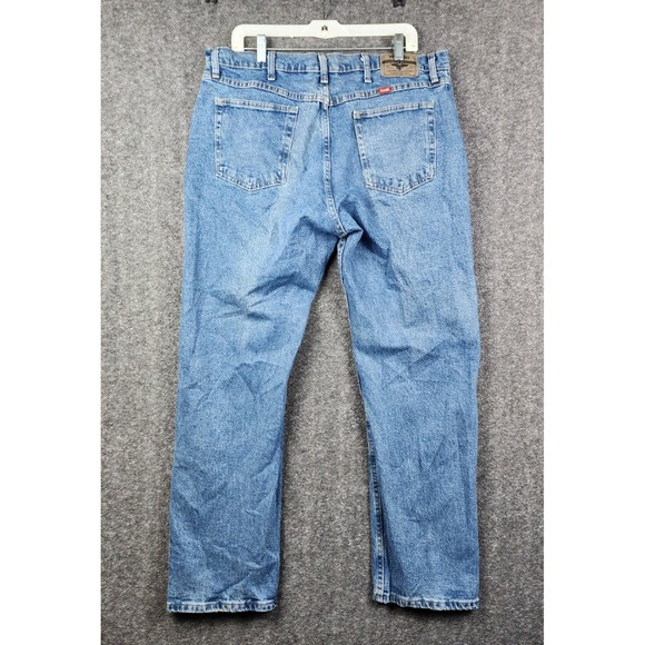 Wrangler Jeans Mens 38x30 Blue Straight Leg Medium Wash Stretch 1096FXVDB - Picture 2 of 9